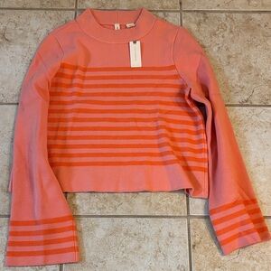 Anthropologie Moth Pink and Orange Women's crop sweater - medium